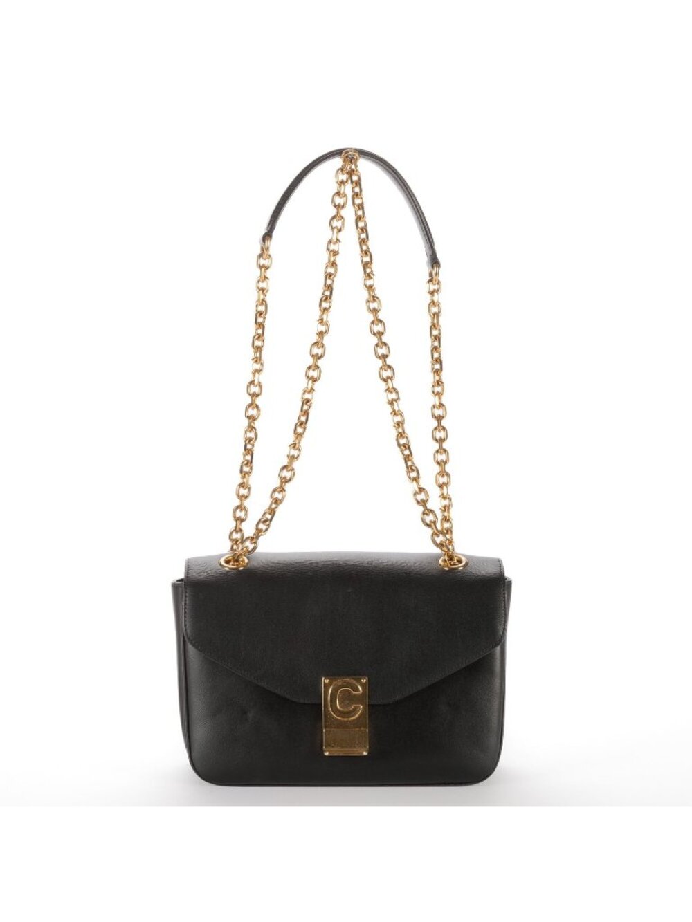 Celine Chain Shoulder Bag Black Smooth Calfskin